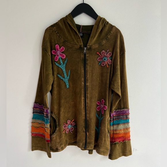Ark Jackets & Blazers - Y2 K Ark Floral 100% cotton Embroidered Women's  Hoodie Jacket
